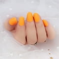 thumbnail image 4 of Vogacara 24 piezas de uñas postizas de ataúd esmerilado de cabeza redonda pequeña DIY uñas acrílicas de personalidad exquisita única Artificial Juegos de manicura 22naranja dulce Vogacara CE011423-22, 4 of 4