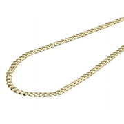 Yellow Gold Solid Curb Cuban 2MM Chain 16"-24" inch