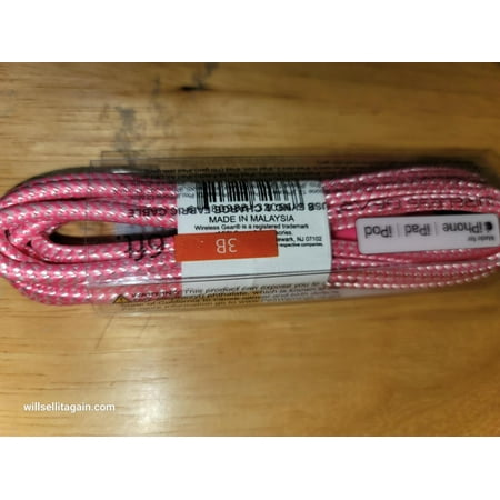 Wireless Gear USB Sync & Charge Fabric iPhone Charger 6ft (Pink)