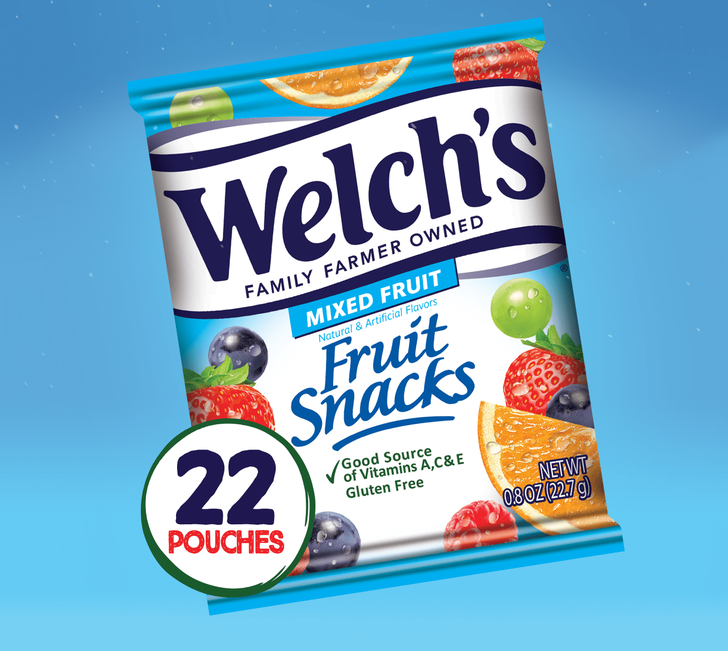 (6 pack) (6 pack) (6 pack) Welch's Fruit Snacks Gluten-Free Mixed Fruit Soft Fruit Snacks, .8 oz, 22 count