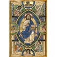 thumbnail image 2 of Unknown 12th Century Illuminator 23x32 Gold Ornate Wood Framed with Double Matting Museum Art Print Titled - Christ in Majesty, 2 of 4