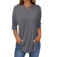 thumbnail image 2 of ZHENHONG Womens V Neck T Shirts, 3/4 Length Sleeve Womens Tops 2025 Spring Casual Tunic T Shirts Womens Tops Going Out Tops, 2 of 5