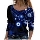 thumbnail image 1 of Moda mujer Casual impresión cuello redondo manga larga suelta camiseta otoño blusa pulóver Tops Pompotops  FGAJ6089, 1 of 5