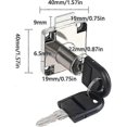 thumbnail image 3 of 2 Pieces White Latch Push Lock Zinc Alloy Desk Drawer Lock Cylinder Cabinet Lock Use for Cabinets Drawers Mailboxes, 3 of 5