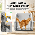 thumbnail image 5 of Gray-1Pack XL Open Top Stainless Steel Cat Litter Box With High Sides, 5 of 8