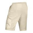 thumbnail image 4 of JULMCOMO Cargo Shorts for Men Cotton Linen Drawstring Relaxed Fit Casual Outdoor Summer Work Shorts with Multi Pockets Khaki 3XL, 4 of 4