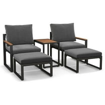 Gymax Set of 5 Furniture Set w/ Soft Cushions Space Saving Design Aluminum Frame