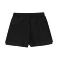 thumbnail image 6 of CYRBOKO Girls Athletic Shorts, Drawstring Summer Loose Elastic Waist Shorts with Pockets Black Size 10-11 T, 6 of 9