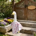 thumbnail image 6 of For Holiday Porch Spring Summer Idyllic Goose Outfit, Floral Crown and Matching Dress Set, 23 Inch Patio Statue Attire, Seasonal Garden Decoration, 6 of 6