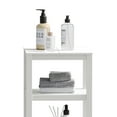 thumbnail image 6 of DWVO 3 Tier Corner Shelf, Corner Shower Shelf Bathroom Shelf, Night Stand & End Table for Bathroom, Backyard, Porch, Balcony,Living Room and, Bedroom - White, 6 of 9