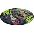 thumbnail image 5 of Psychedelic Zombie Skull Print Round Carpet Circle Rug Outdoor Patio Area Rug Washable Large Area Rugs Hallway Room Decor Fitness Mats, 5 of 8