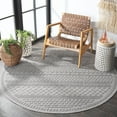 thumbnail image 3 of SAFAVIEH Milos Salvador Geometric Indoor/Outdoor Area Rug, Grey, 6'7" x 6'7" Round, 3 of 9