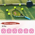 thumbnail image 4 of Tennis Racket Dampener [6PCS] - Funny Cute Cats Paw Shape Silicone Tennis Shock Absorber Racket Vibration Dampener [White, Pink], 4 of 7