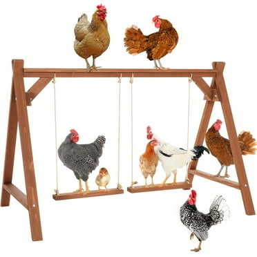 PETSFIT Chicken Roosting Bars for Hens with 2 Chicken Swings, Chicken Perch for Pet's Healthy & Play, Chicken Coop Accessories for 6-8 Chickens, Easy to Assemble&Clean