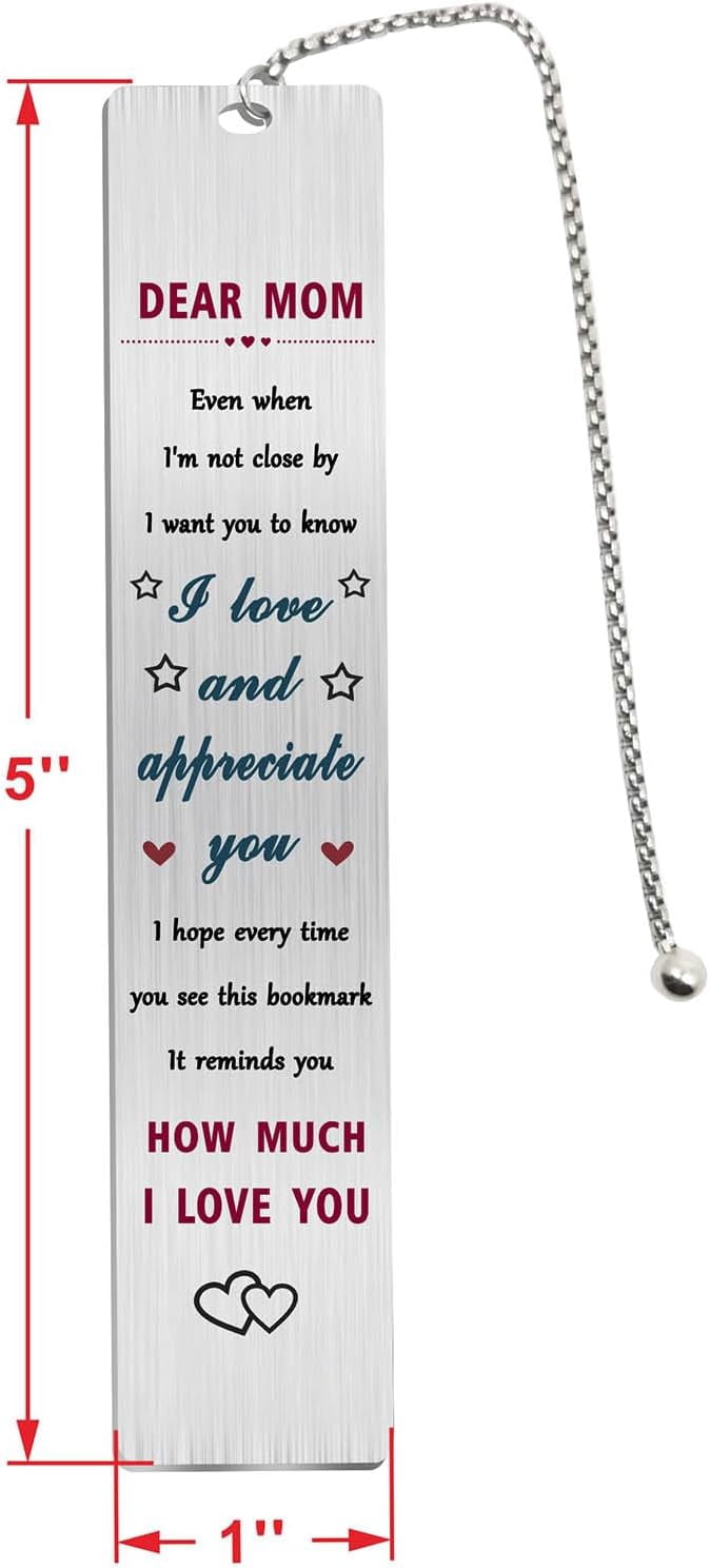 Mothers Day Bookmark Gifts for Mom, Happy Birthday Mom Bookmark, I Love My Mom Gifts from Daughter Son, Thank You Mother Present for Women