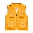 thumbnail image 2 of QSAWXQZ Men's Fishing Vest V Neck Sleeveless Collarless Cargo Vest with Pockets for Outdoor 3XL, 2 of 9
