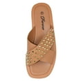 thumbnail image 3 of Forever Shoes Women Sandals Crisscross Studded Strap Spikes Band Flatform Platform SURE-75 Light Brown Tan 5, 3 of 3