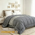 thumbnail image 3 of BedTreat Down Alternative Comforter with Corner Tabs - All Season Quilted Twin Size 240 GSM Grey Comforter, Machine Washable Microfiber Bedding, 3 of 8