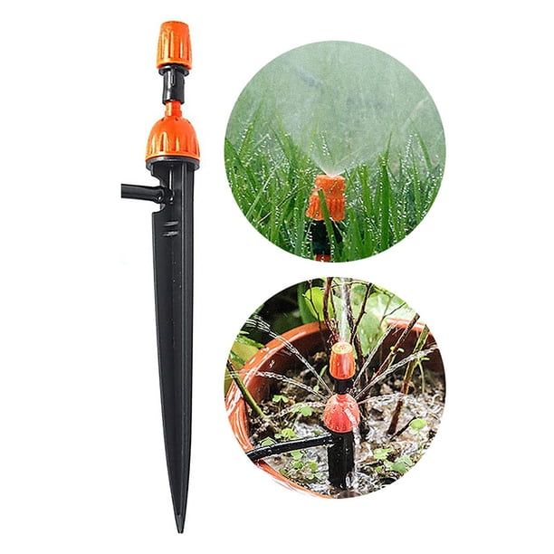 Fiudx Boquilla de Goteo Ajustable, Aspersor de Riego Atomizador Integrado, Sistema de Riego de Jardín, Caudal Ajustable para Plantas y Árboles, Compatible con Mangueras de 4/7 Mm, Longitud de 18 Cm,