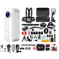 thumbnail image 1 of SJCAM C100 Plus Action Camera in White with 4K Video, EIS Stabilization, and Audio Recording, Bundle Including: 64GB Micro SD Card, 50-in-1 Action Kit, Card Reader, Card Wallet, and Micro USB Cable, 1 of 6