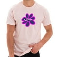 thumbnail image 3 of Big Size Hippie Flower Graphic Design Unisex Short Sleeve Cotton Jersey T-Shirt - Pale Pink XL, 3 of 4