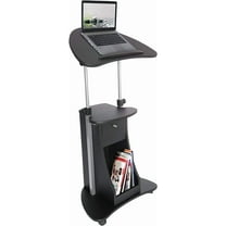 good fortune Sit-to-Stand Mobile Medical Laptop Computer Cart, Black, Adjustable Height, B005