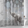 thumbnail image 3 of Elephant Bubbles Shower Curtain for Bathroom Decor, Vintage Abstract Elephant Blowing Bubbles Grey Waterproof Fabric Shower Curtain, 36"x78" Set with 12 Hooks, 3 of 9