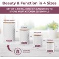 thumbnail image 3 of White Canister Sets for Kitchen Counter, Kitchen Canisters Set of 4, Airtight Countertop Flour and Sugar Containers, Coffee and Tea Storage, Modern Farmhouse Kitchen Decor, Metal, 3 of 4