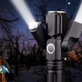 thumbnail image 1 of Linterna táctica LED con luz recargable por USB: luz LED ultrabrillante de 1000 lúmenes con 3 cabezales, batería 18650, enfoque ajustable y 4 modos de luz, 1 of 5