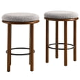 thumbnail image 2 of Fable Boucle Fabric Counter Stools - Set of 2 in Walnut Taupe, 2 of 8