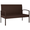 thumbnail image 5 of vidaXL Garden Bench with Cushion Brown 105 cm Poly Rattan, 5 of 5