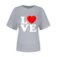 thumbnail image 4 of Goodtrade8 Short Sleeve Valentines Shirts Womens Plus Size Valentines Womens Clothes Printed Heart Crew Neck Casual Love Holiday Tops, 4 of 6