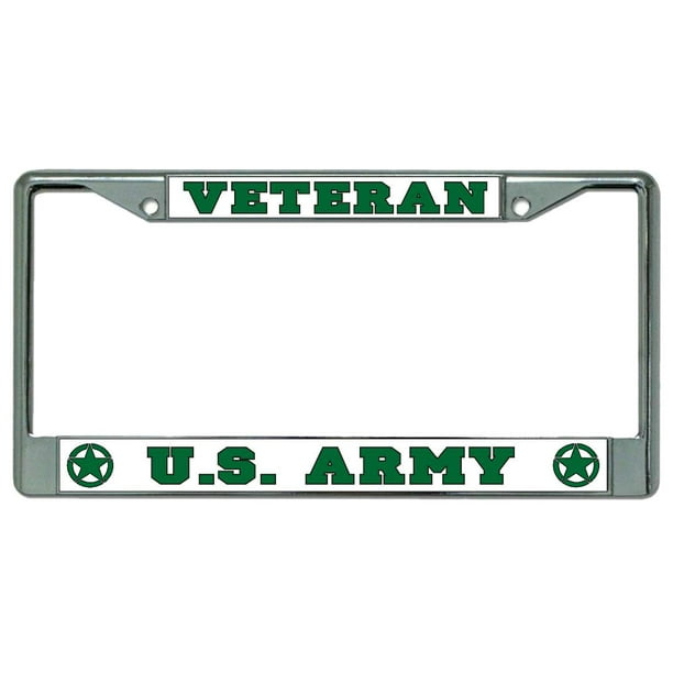 U.S. Army Veteran Chrome License Plate Frame