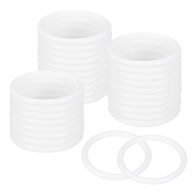 Uxcell 50-Pack Aros para Atrapasueños, Aros Redondos de Plástico de 2.2 Pulgadas para Macramé Floral para DIY de Corona de Boda Blanca de 0.22 Pulgadas