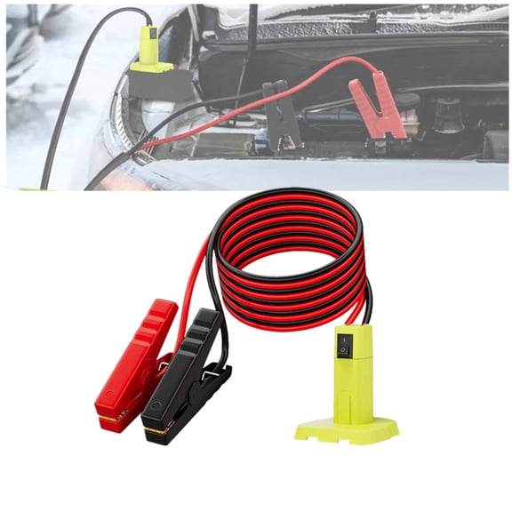 Jumper Cables Adapter Compatible for Ryobi 18V Battery, Portable Battery Jump Starter, Automotive Booster Cables Power for Car Jump Starting Using Tool, for Starting Car Light Vehicles