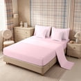 thumbnail image 4 of Meiyoeat Classic Vertical Stripe King Size Bedding 7pcs for Girls, Minimalist Linear Print King Bed in a Bag, Pink White,Pink Reversible, 4 of 6