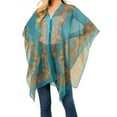 thumbnail image 2 of Chiffon Silk Feeling Sheer Poncho/Kimono Beach Cover-up Wearable Sun Protective Shawl, 2 of 4