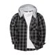 thumbnail image 1 of Men's Plaid Long Sleeve Shirt Men's Pocket Button Hooded Sweatshirt 2XL, 1 of 3