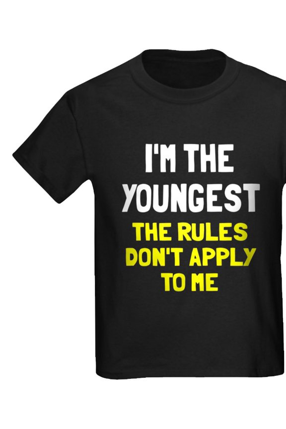 - I'm The Youngest Rules Don't App Kids Dark T Shirt - Kids Dark T-Shirt