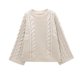thumbnail image 4 of Suéter de invierno para mujer HH TRAF, versátil, con giro, de manga larga, elegante, con cuello redondo y manga larga, suelto, 4 of 4