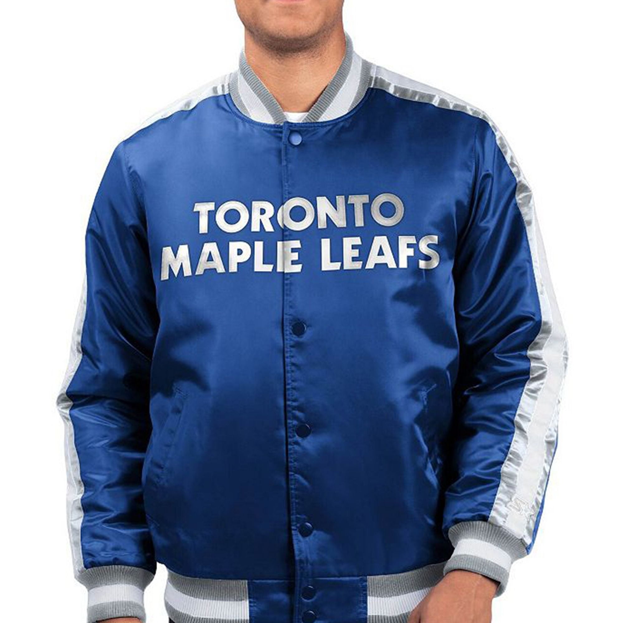 STARTER Mens Toronto Maple Leafs Varsity Jacket, Blue, XX-Large