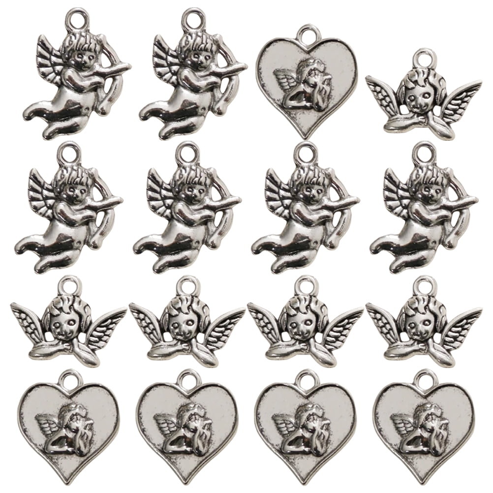NUOLUX 18pcs Metal Angel Charms Jewelry Making Pendants Necklace
