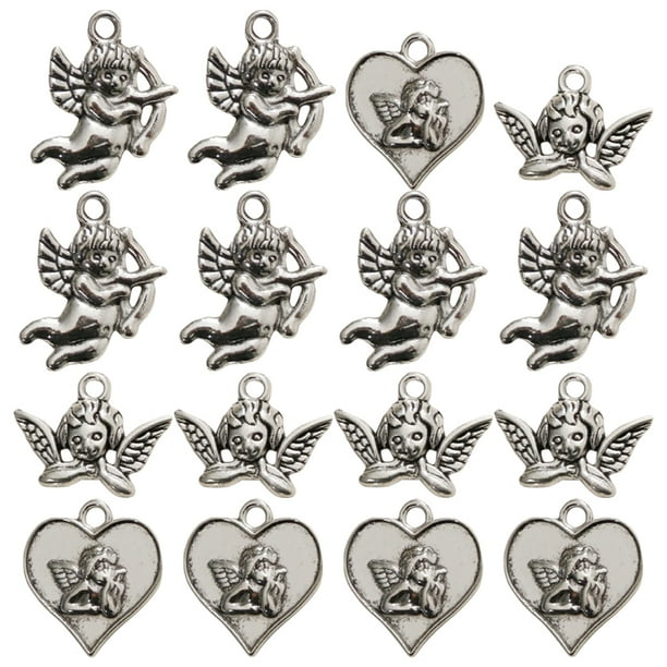 KAKOWELY 18 dijes de ángel de metal para hacer joyas, colgantes, collares y pulseras.