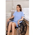 thumbnail image 3 of Pinspark Open Back Hospital Gowns for Women Tear Away Short Sleeve Post Surgery Soft Nightgowns for Elderly Women With Pocket, 3 of 6