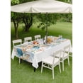 thumbnail image 3 of Beach Coastal Outdoor Tablecloth - 60x120 Inch Rectangle Dining Table Cover, Nautical Shell Starfish Coral Summer Waterproof Outdoor Table Cloth with Umbrella Hole & Zipper for Picnic/Patio/Party, 3 of 7