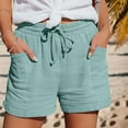 thumbnail image 4 of BKQCNKM Wide Leg Shorts for Women, Linen Shorts for Women, Linen Shorts for Women, Beach Shorts for Women, Drawstring Shorts Women, Mint Green 5XL, 4 of 9