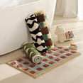 thumbnail image 4 of Mid-Century Plaid Microfiber Bath Mat, Quick Dry Super Absorbent Bathroom Door Mat, Non Slip Retro Checkered Floor Rug for Toilet Shower Entrance Home Decor, 4 of 5