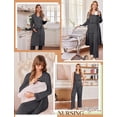 thumbnail image 4 of Ekouaer Nursing Pajamas Maternity Robe Set 3 Pieces Postpartum Maternity Pajama Set Pregnancy Breastfeeding Pj, 4 of 6