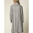 thumbnail image 3 of Made by Johnny Women's Casual Cozy Braided Open Front Long Pocket Cardigan Sweater S GREY, 3 of 6