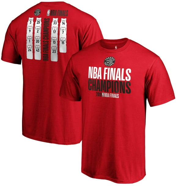 Toronto Raptors Fanatics Branded 2019 NBA Finals Champions Team Ambition Roster T-Shirt - Red ...